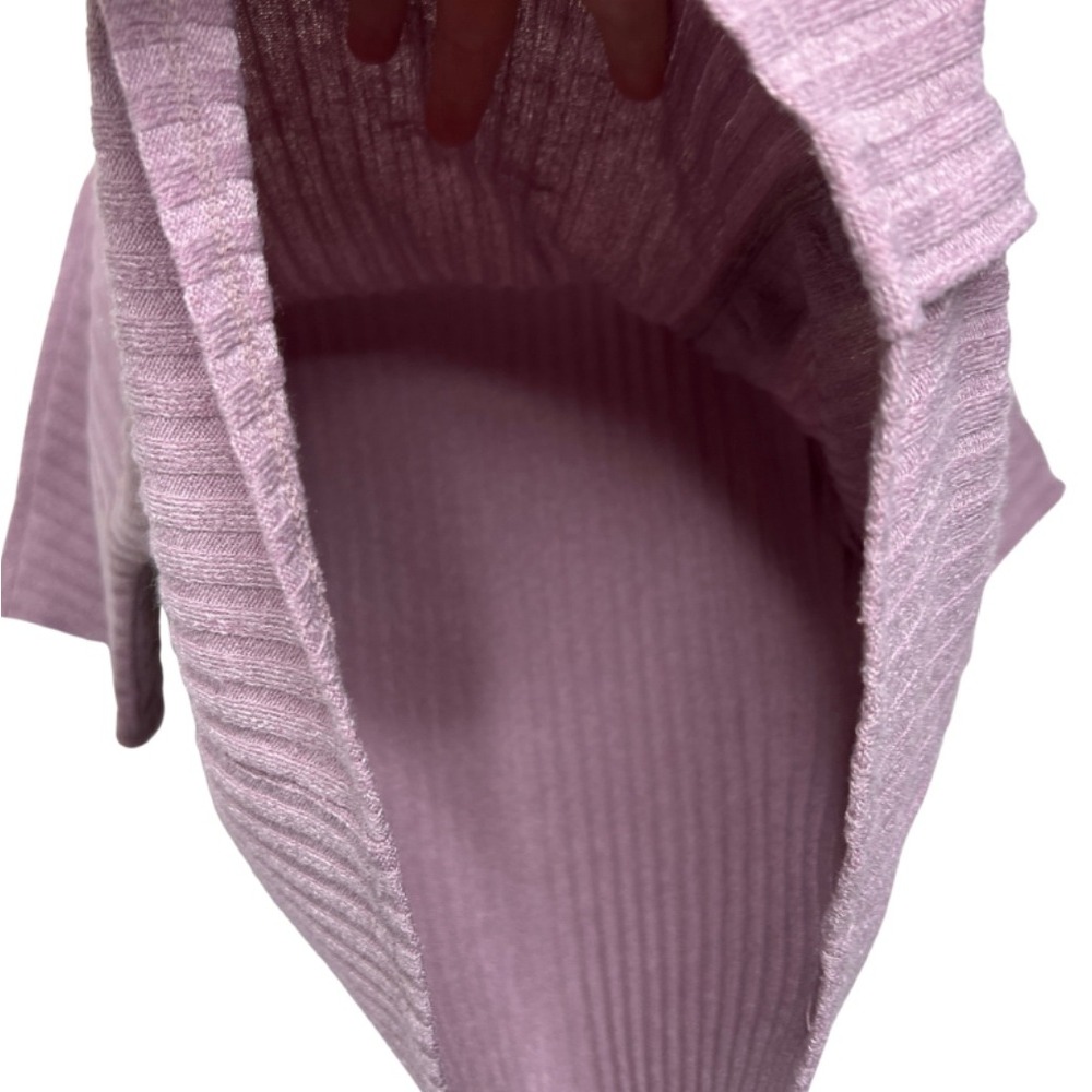IVY.RIDGE Purple Ribbed Knit Dolman Sleeve Asymmetrical Button Top Women's Large - Picture 9 of 16